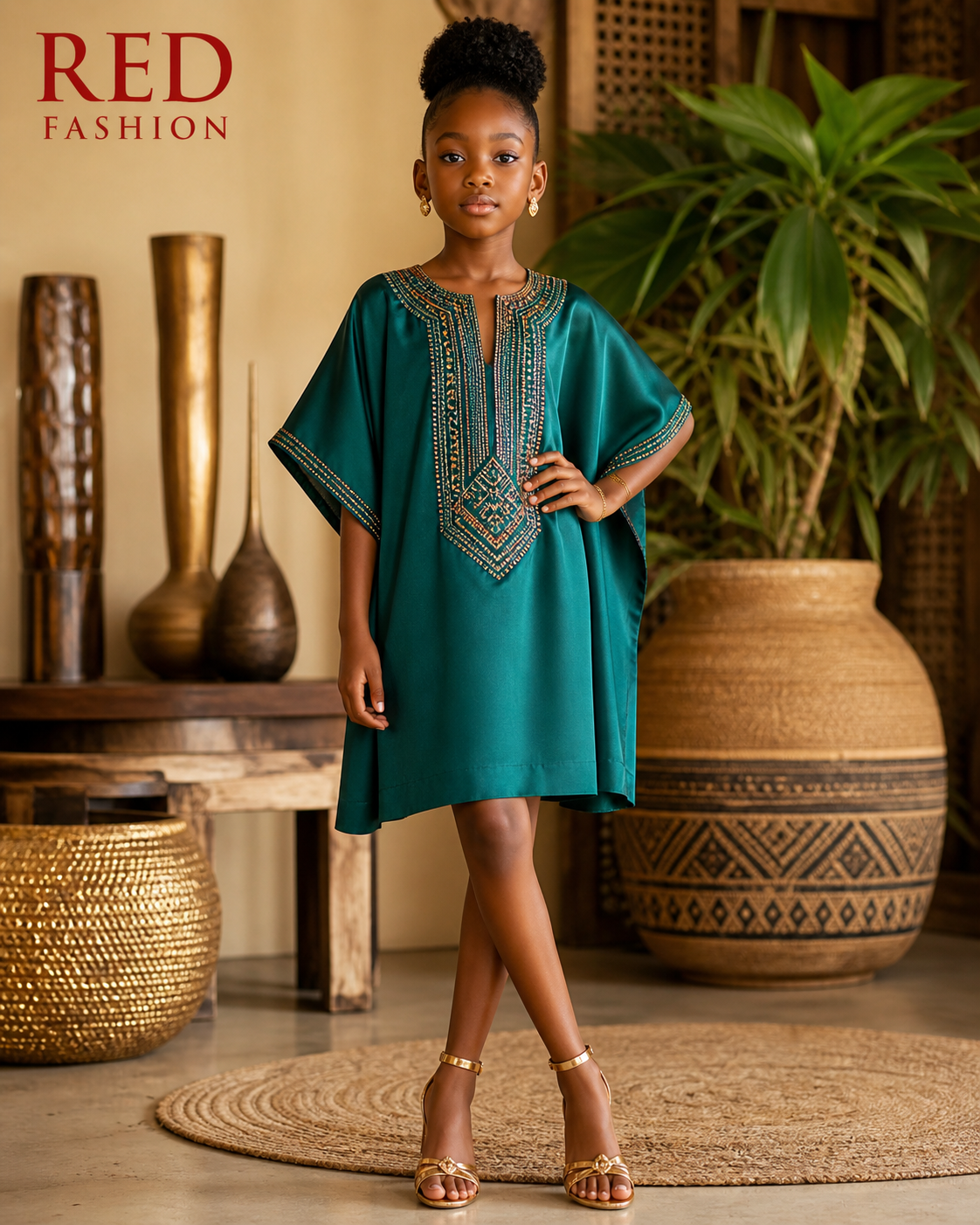 Red Fashion mini classic kids native outfit