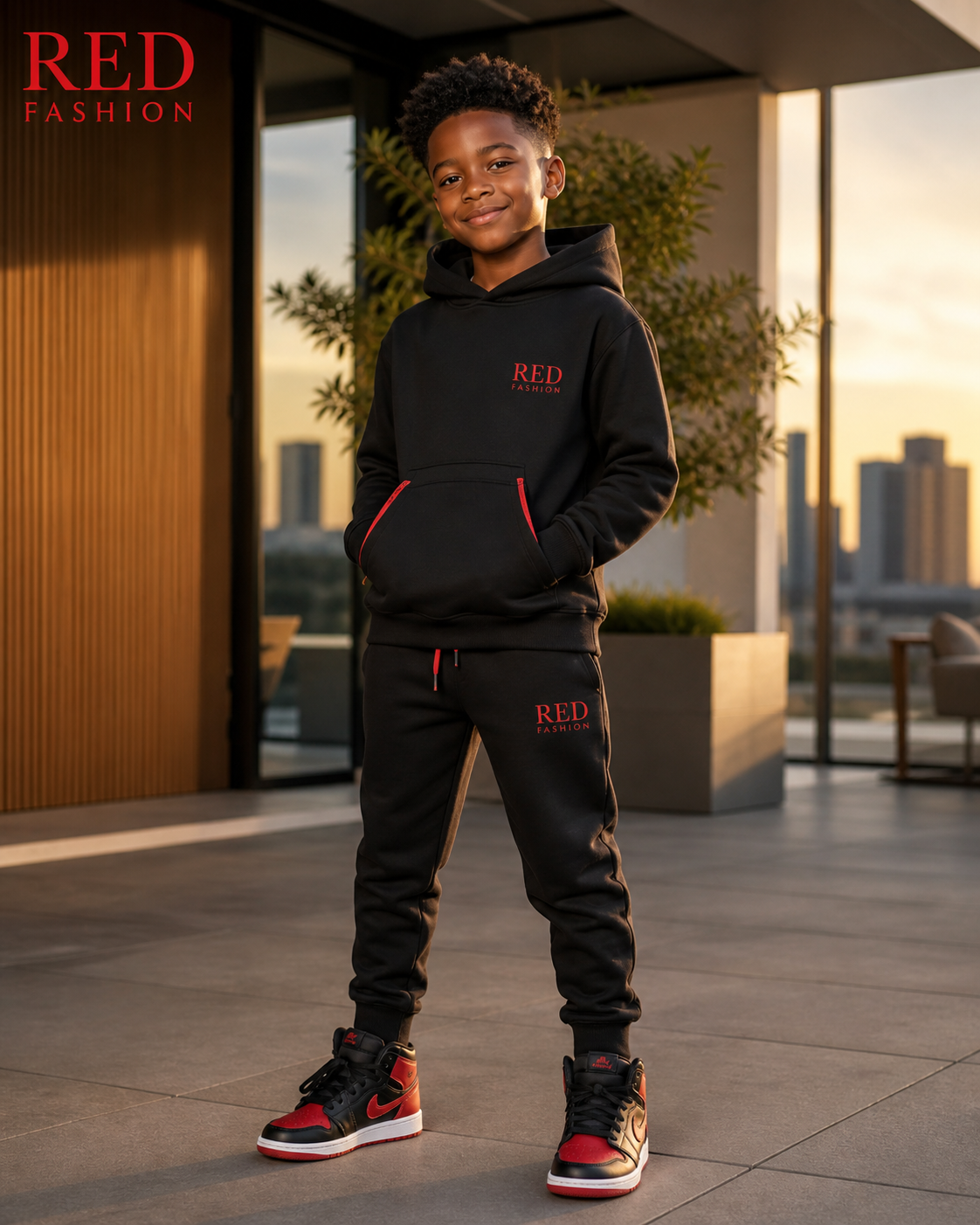 Red Fashion smart kids shirt