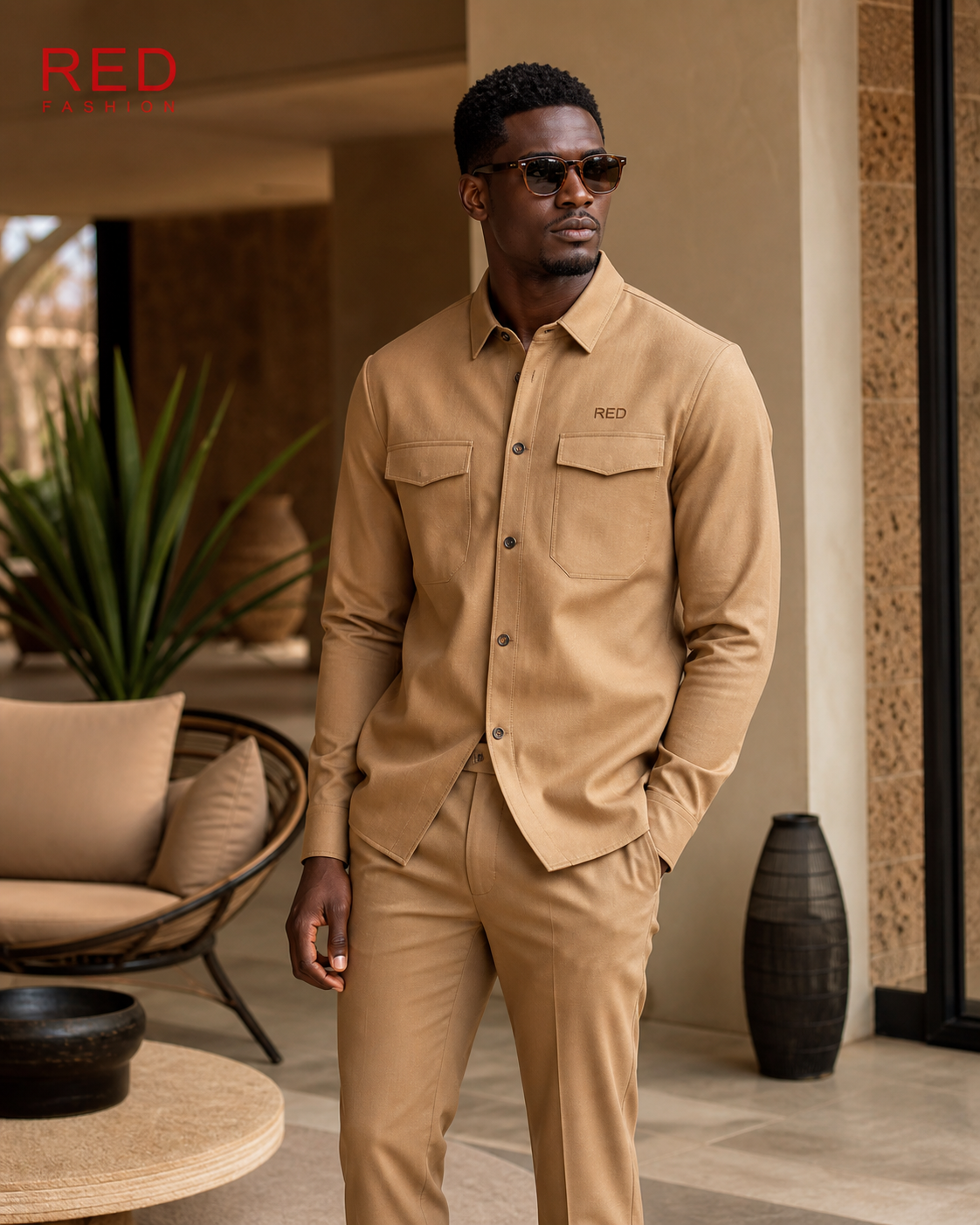 Red Fashion men outfit