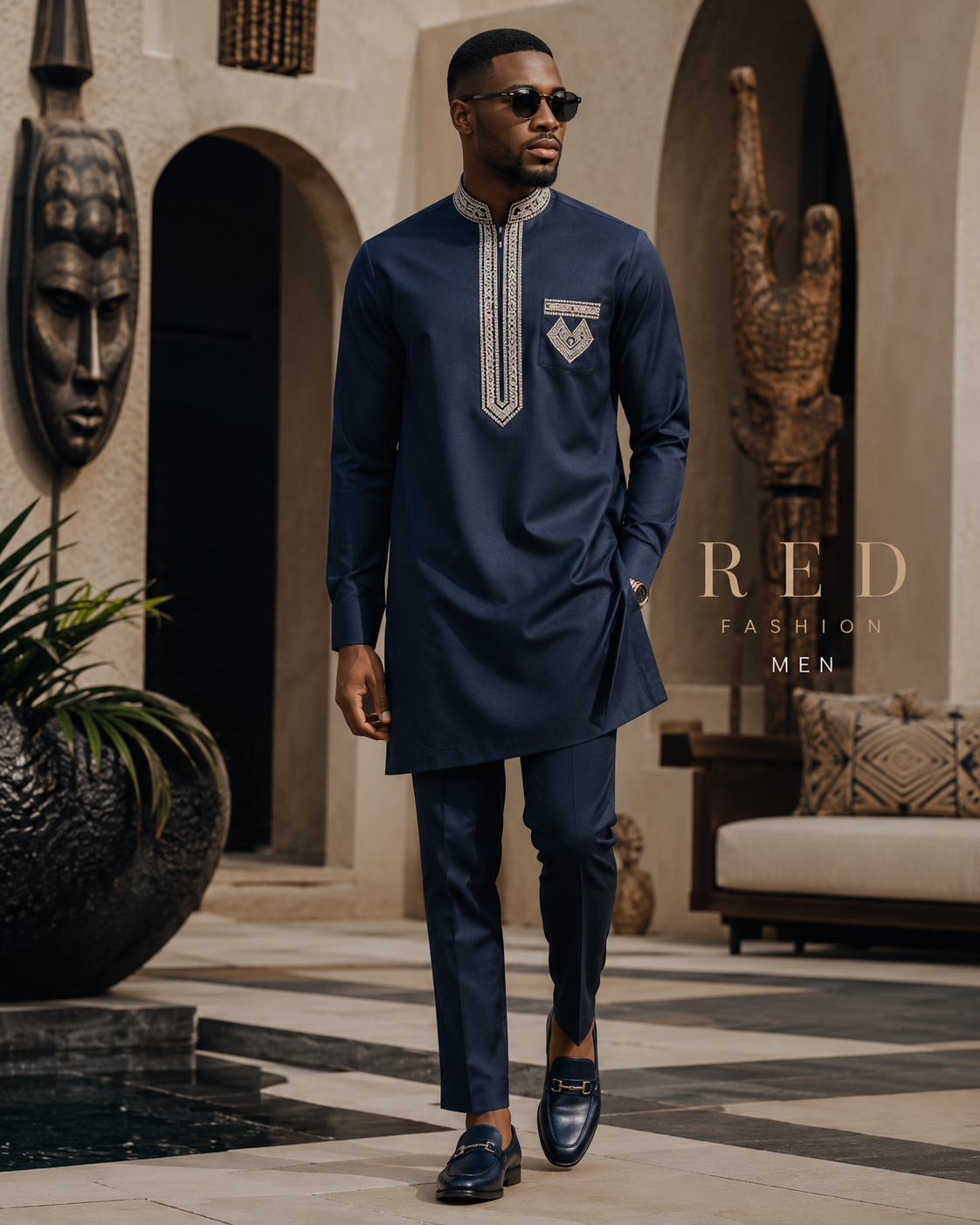 Red Fashion latest native men outfit