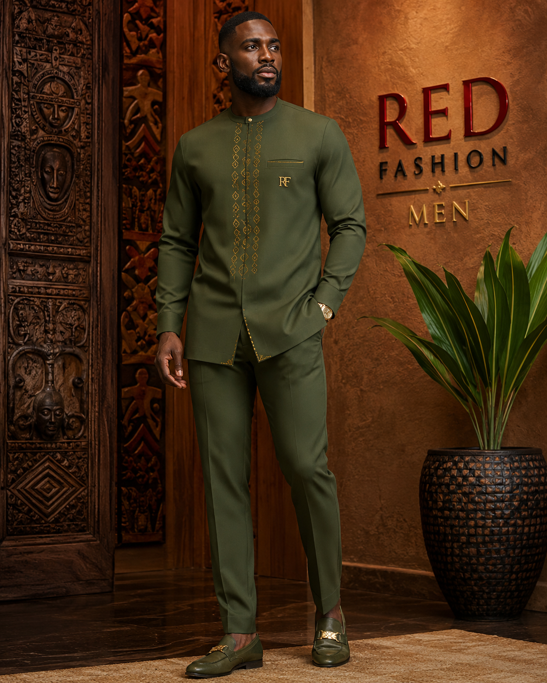 Red Fashion new native men outfit